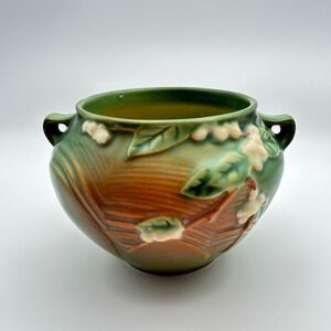 Roseville Snowberry Green Jardiniere 1J-4 Art Pottery Vase Vintage 1947
